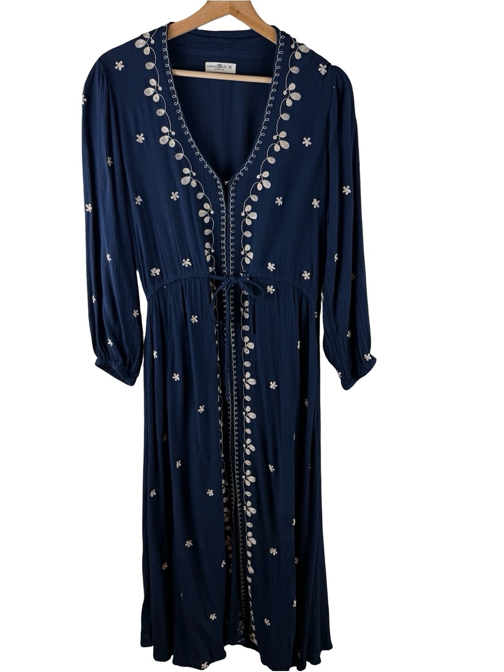 Natural Life Brae Embroidered Maxi Dress Womens M Boho Festival Relaxed - Picture 3 of 7